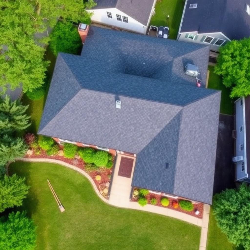 Aerial view of a completed Trusted Peak Roof Repair and Replacement project